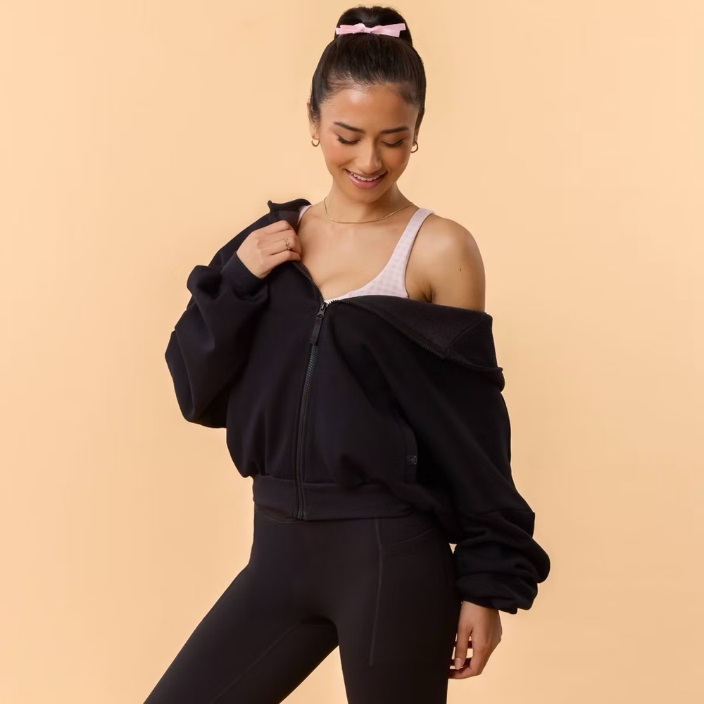 Blogilates Women's Marshmallow Full Zip Hooded Sweatshirt - Picture 5 of 6